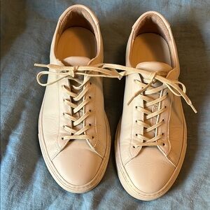 Koio Beige Leather Sneakers